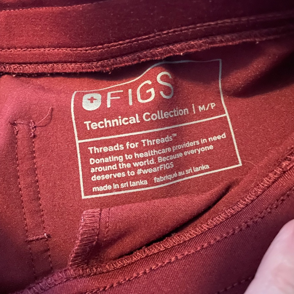 Figs Women Maroon Jogger-  Medium Petite